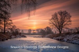 Winter Lake Sunrise Front Personalised