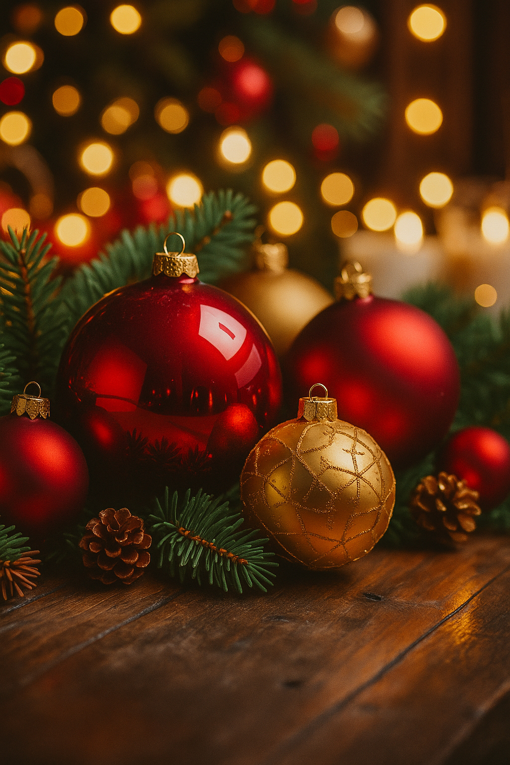 baubles and lights front personalised